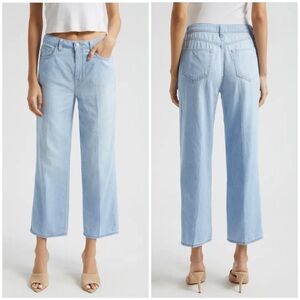 New L’Agence June Ultra High Rise Cropped Jeans Dakota Blue Light Wash Sz 30